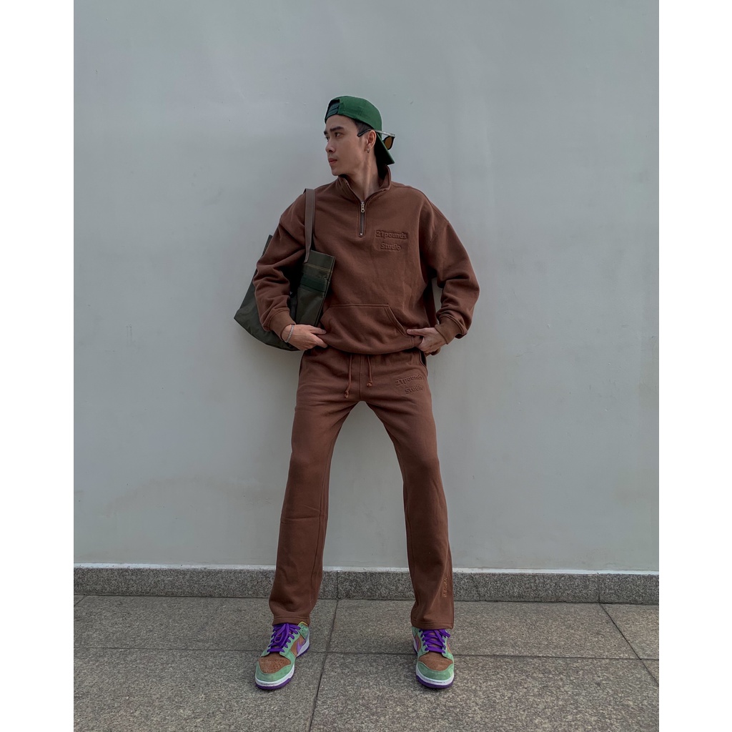 Áo Sweater nỉ bông ZIP 1/4 21pounds Embossed