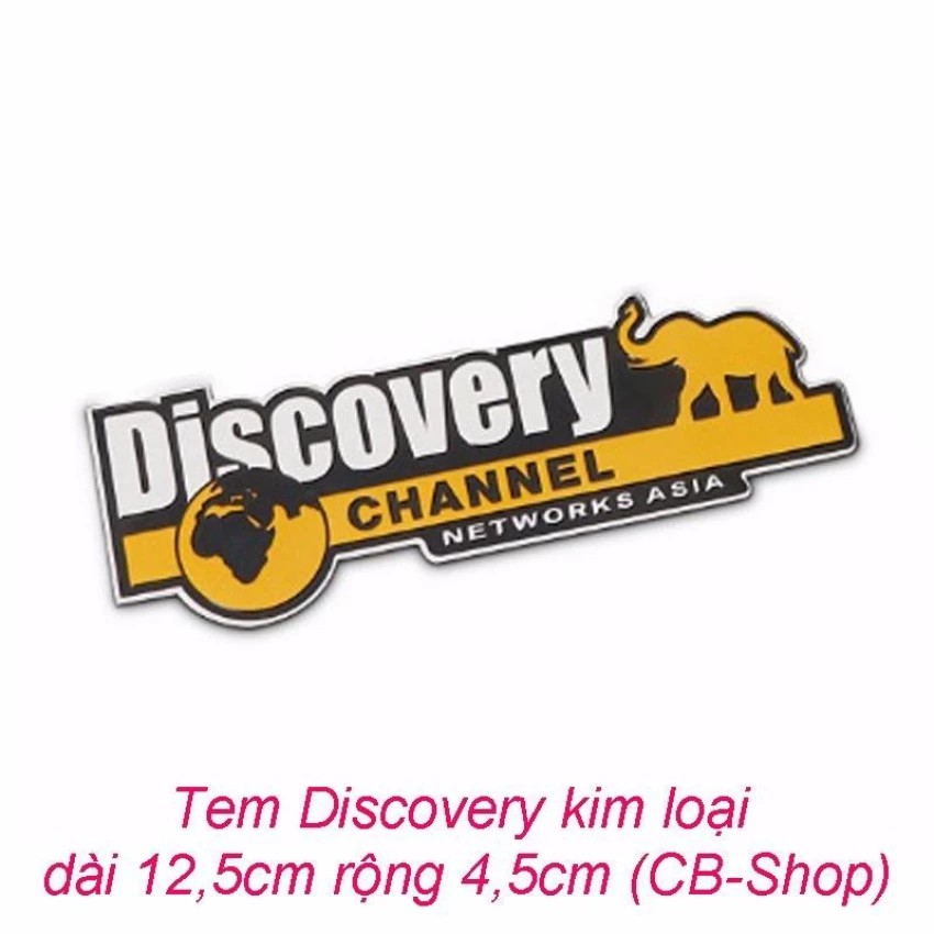 Tem Dán trang trí ô tô Discovery kim loại (đen phối vàng)