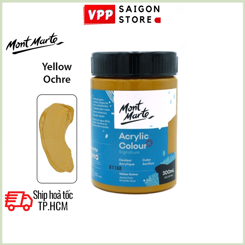 Màu Acrylic Mont Marte 300ml - Yellow Ochre - Acrylic Colour Paint Signature 300ml (10.1oz) - MSCH3005