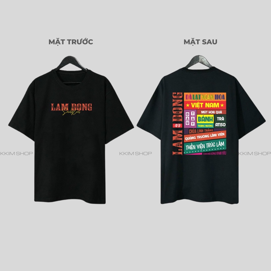 Áo thun tay lỡ LÂM ĐỒNG, Áo phông 63 tỉnh thành Form rộng oversize, chất liệu Cotton KKIMSHOP