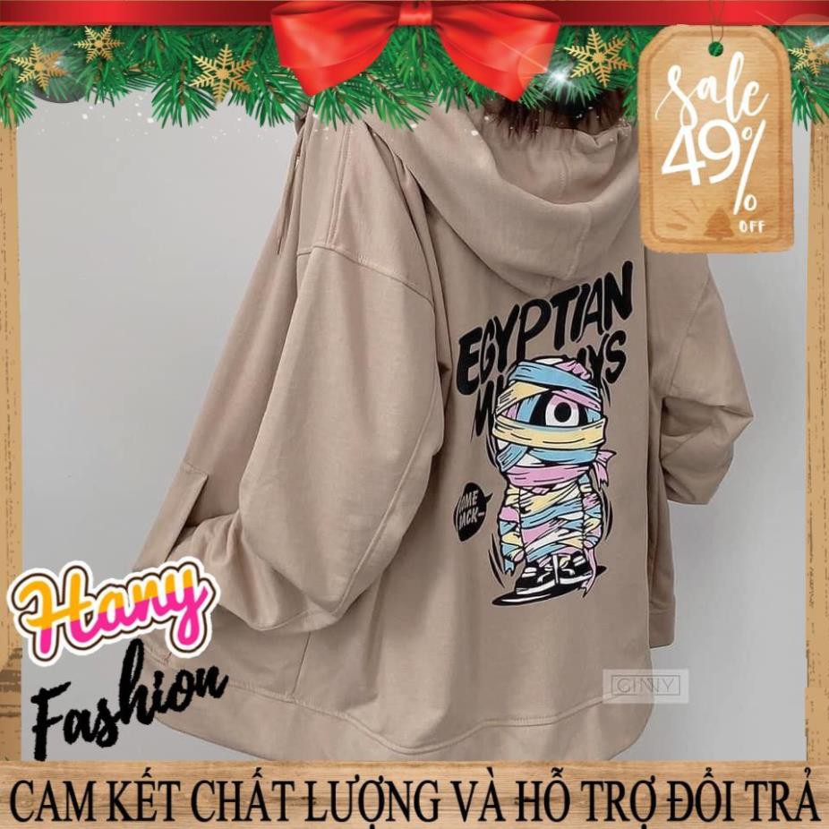 Áo khoác Hoodie nỉ bông cotton xác ướp Ai Cập Egyptian có mũ phía sau cực chất nam nữ couple - Hany Shop *