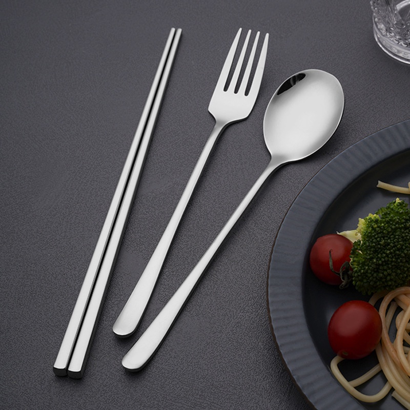 COMBO 5 Món Muỗng Đũa Nĩa Thìa Dao Inox 304 Cao Cấp dùng Văn Phòng - Du Lịch- Ăn Trưa
