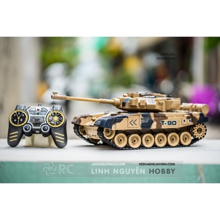 Xe tăng điều khiển từ xa Russian T90 bắn , tạo khói , xích cao su.tỉ lệ 1.18