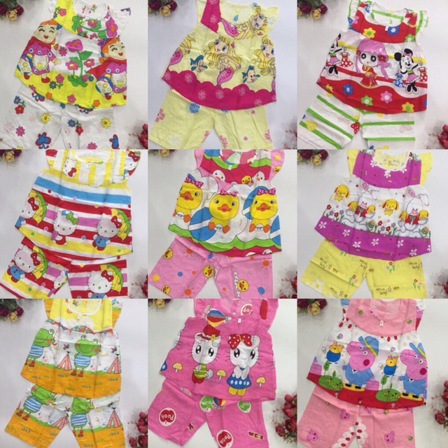 Set 3 bộ tole 2 da bé gái