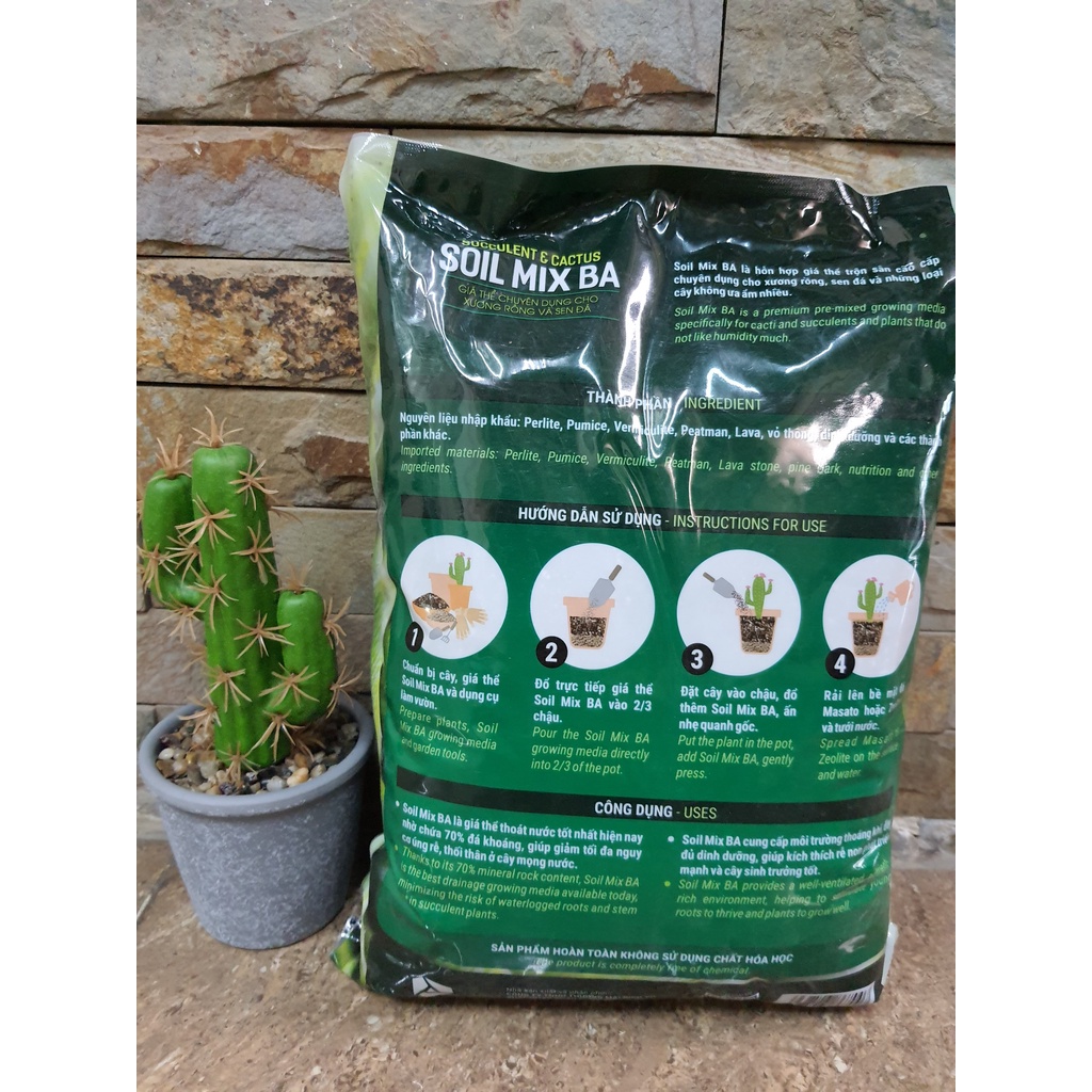 Soil Mix | Bao nhỏ, 6,5 lít - Giá thể, đất trồng sen đá, xươn rồng | Giá rẻ bất ngờ
