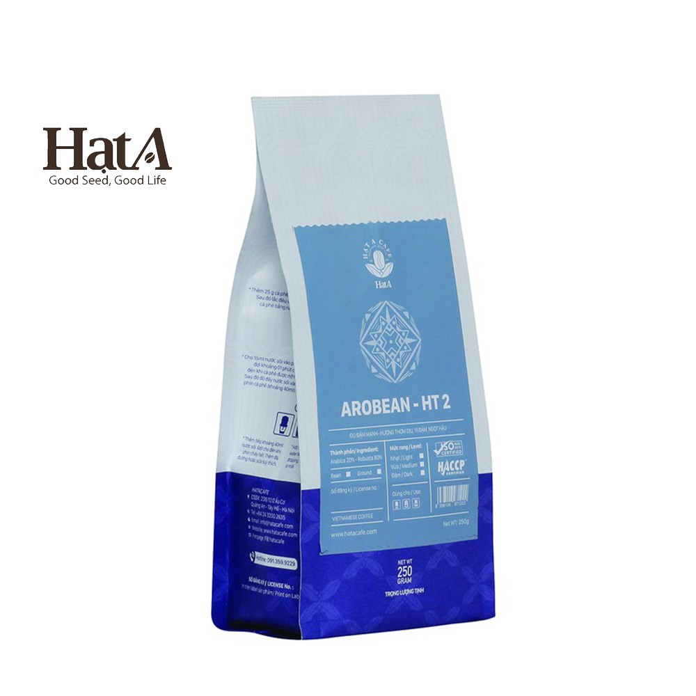 Cà phê pha máy Hạt A Cafe AROBEAN HT2 gu đậm mạnh hương thơm dịu, vị đậm, ngọt hậu 250g/500g/1000g