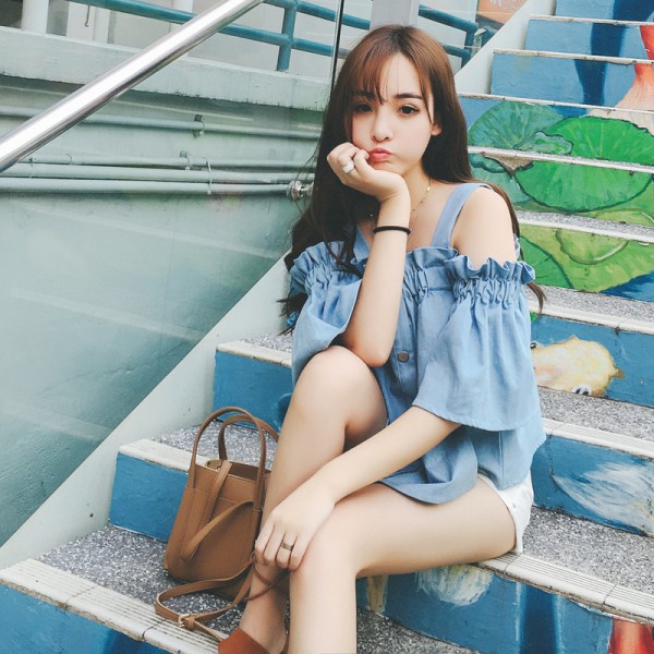 áo jean bẹt vai hàng quảng châu