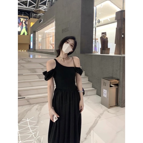 Đầm dáng dài váy dáng dài basic đi du lịch phong cách Hàn Quốc