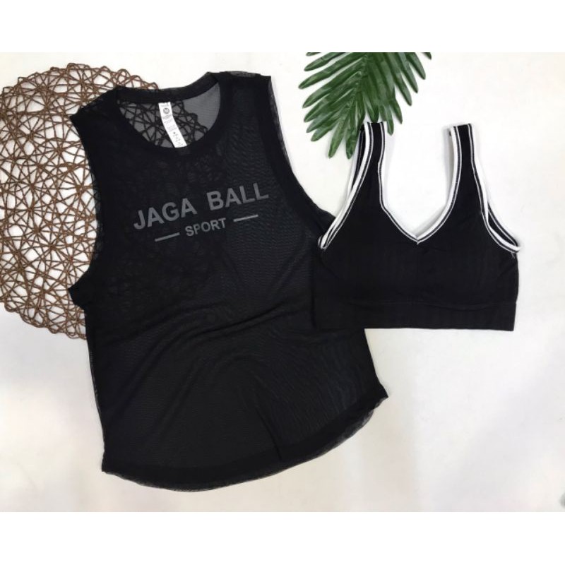 Combo áo tank top + bra tập gym yoga nữ