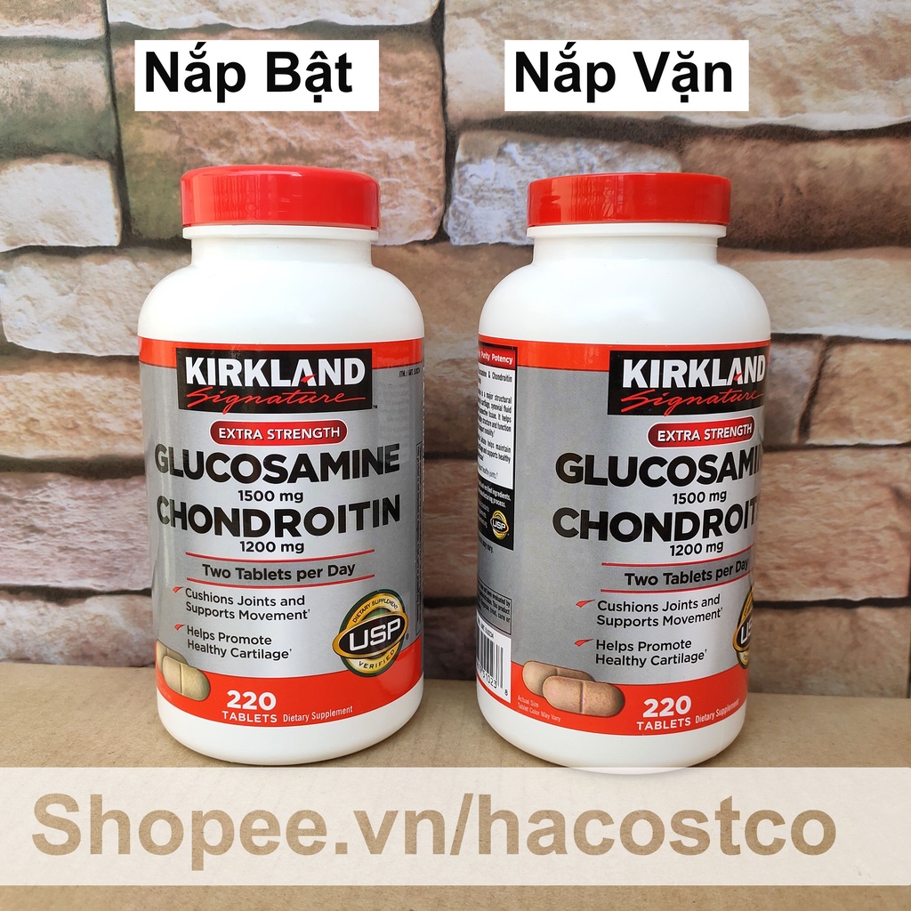 Viên uống Glucosamine 1500mg & chondroitin 1200mg 220 viên - Glucosamin Kirkland 220