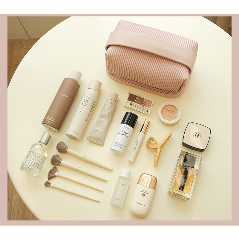 Túi Đựng Mỹ Phẩm Hai Tầng Cỡ Lớn Mang Đi Du Lịch Tiện Lợi