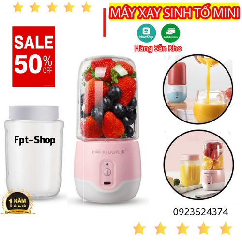 Máy xay sinh tố cầm tay mini sạc pin đa năng mini 300ml siêu tiện dụng, siêu bền