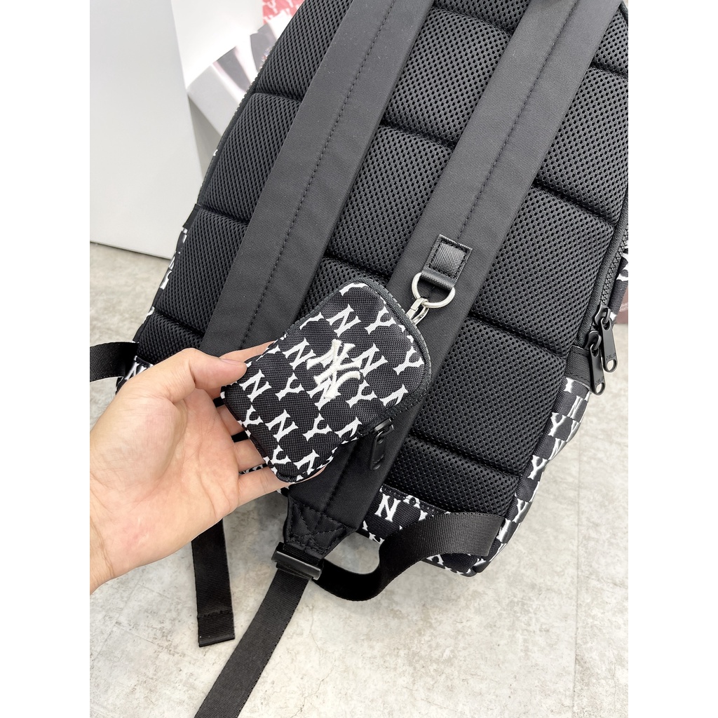Balo NY M.L.B Monogram Backpack - Black XUẤT DƯ FULL TEM TAG