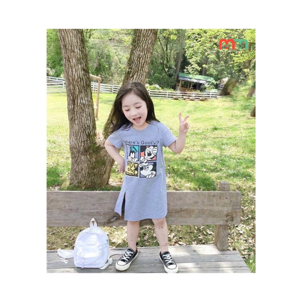 Đầm bé gái size đại thể thao cá tính thun cotton cao cấp mềm mịn mát cho bé 12kg đến 50kg