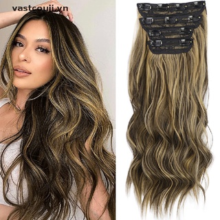 VASTJI 4Pcs/Set New Synthetic Long Wavy Hair Extensions Clip In Thick Hairpieces .