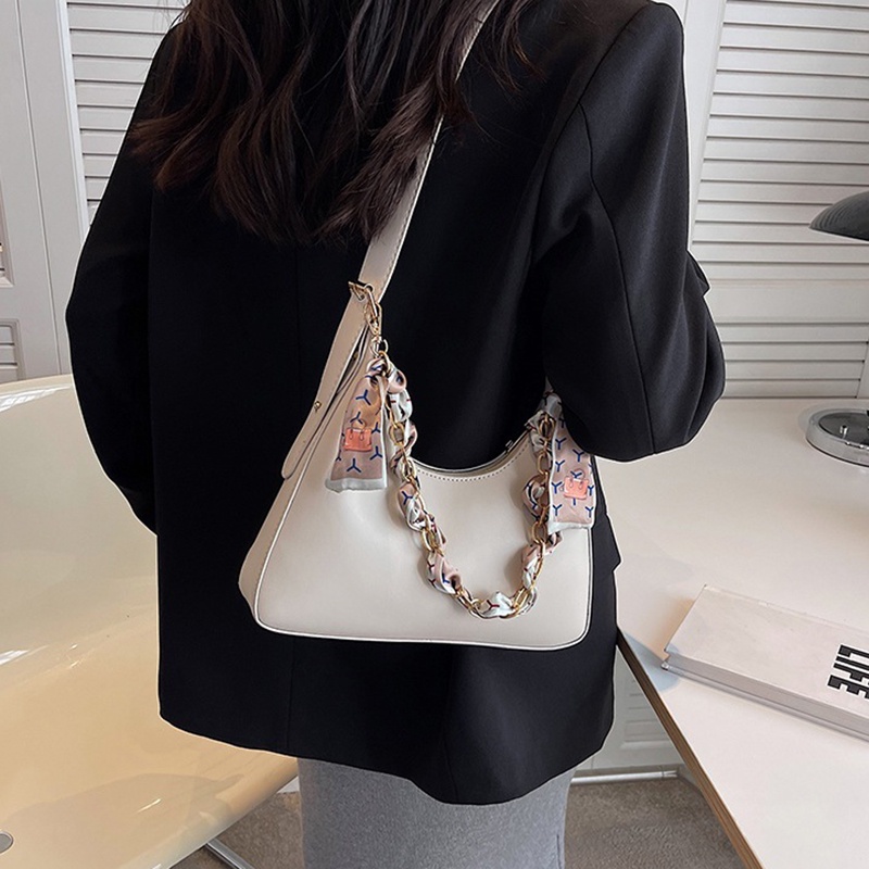 Túi xách IELGY bằng da phối khăn choàng lụa dễ phối đồ thời trang cho nữ