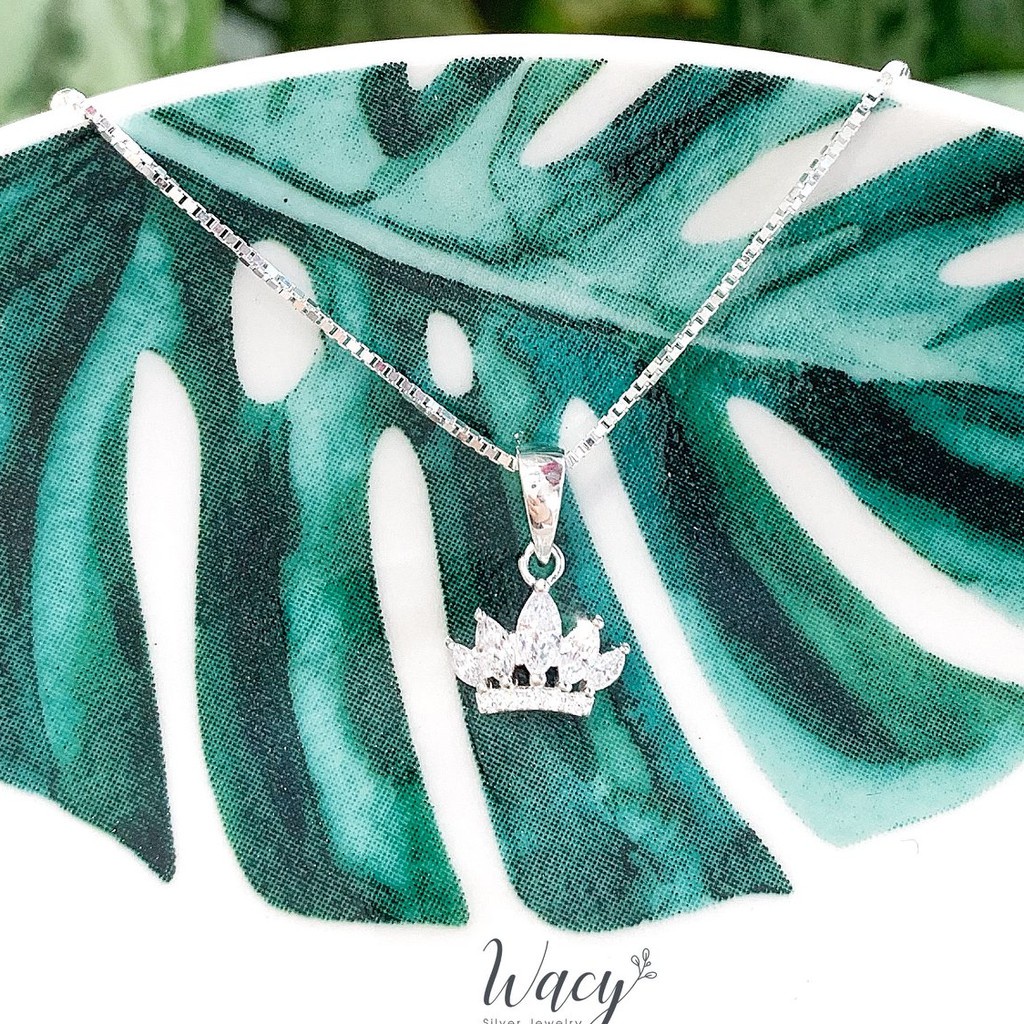 Vòng cổ nữ bạc Vương miện