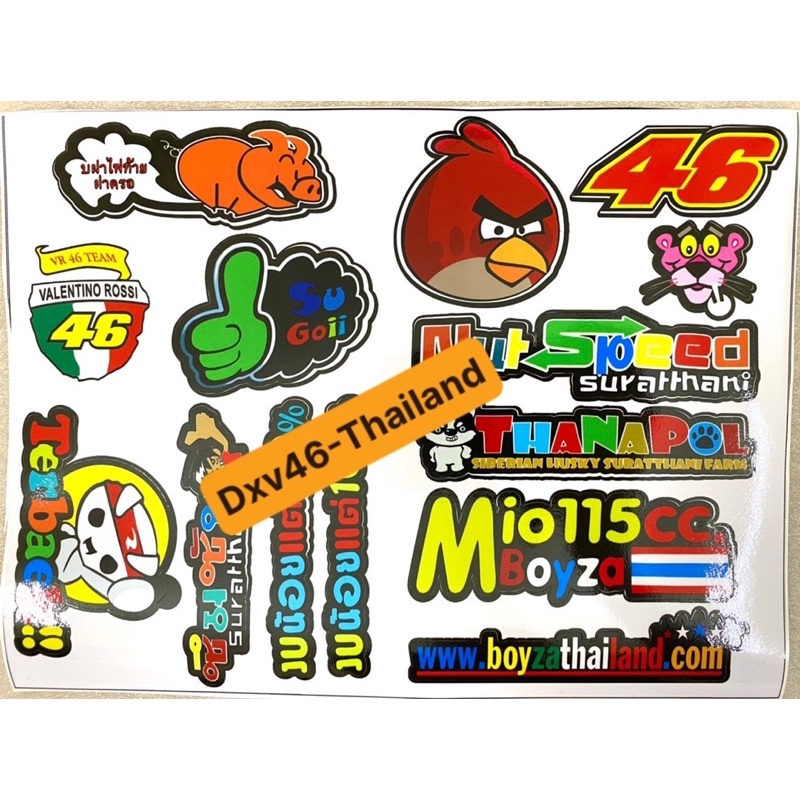 Mẫu 46 - Tem sticker decal hình Angry Bird, Boy Thai, Rcb dán xe máy điện thoại laptop mũ bảo hiểm đồ dùng - 3t Racing