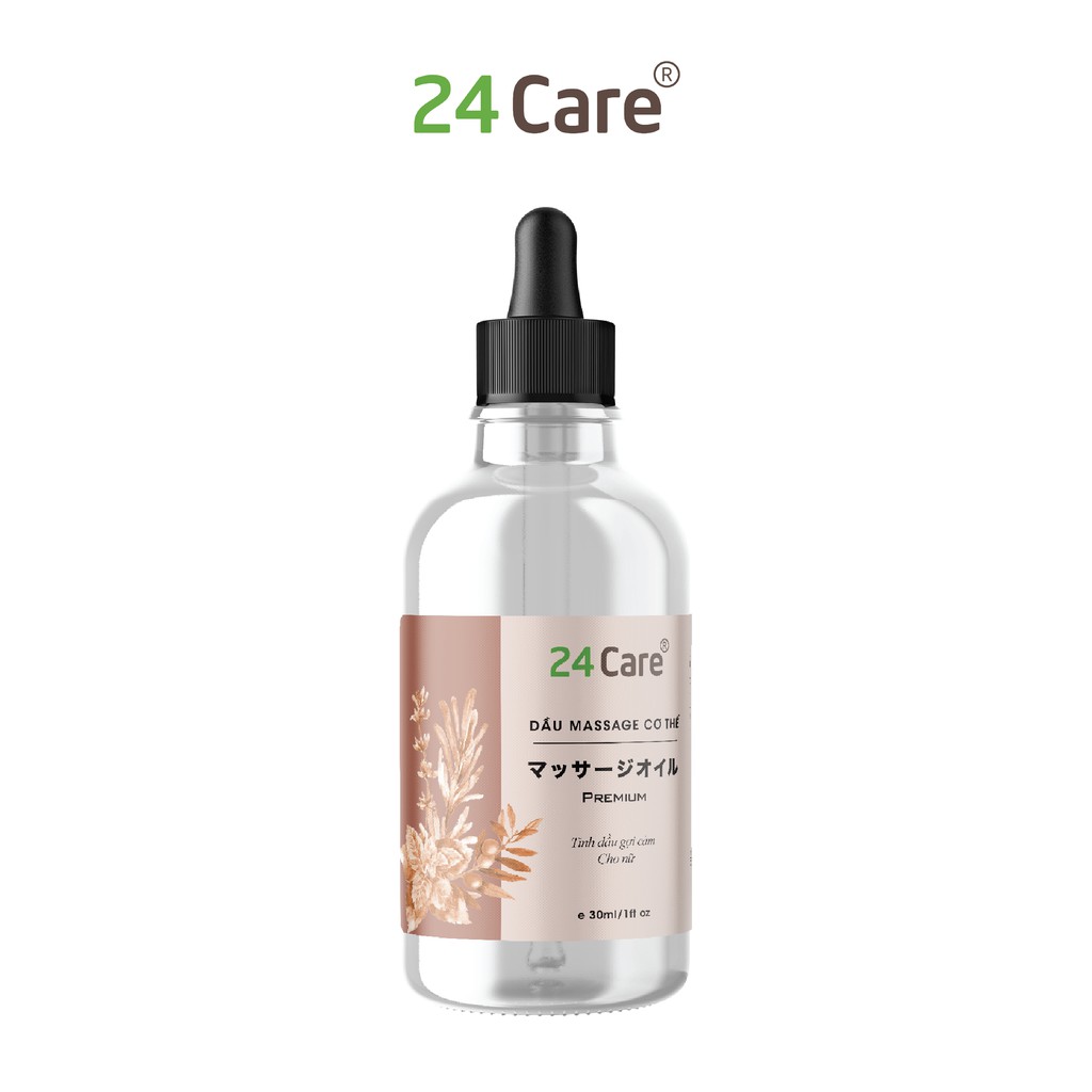 Dầu massage TINH DẦU gợi cảm cho Nam Nữ 24Care 30ml - CHĂM SÓC DA, TĂNG HAM MUỐN