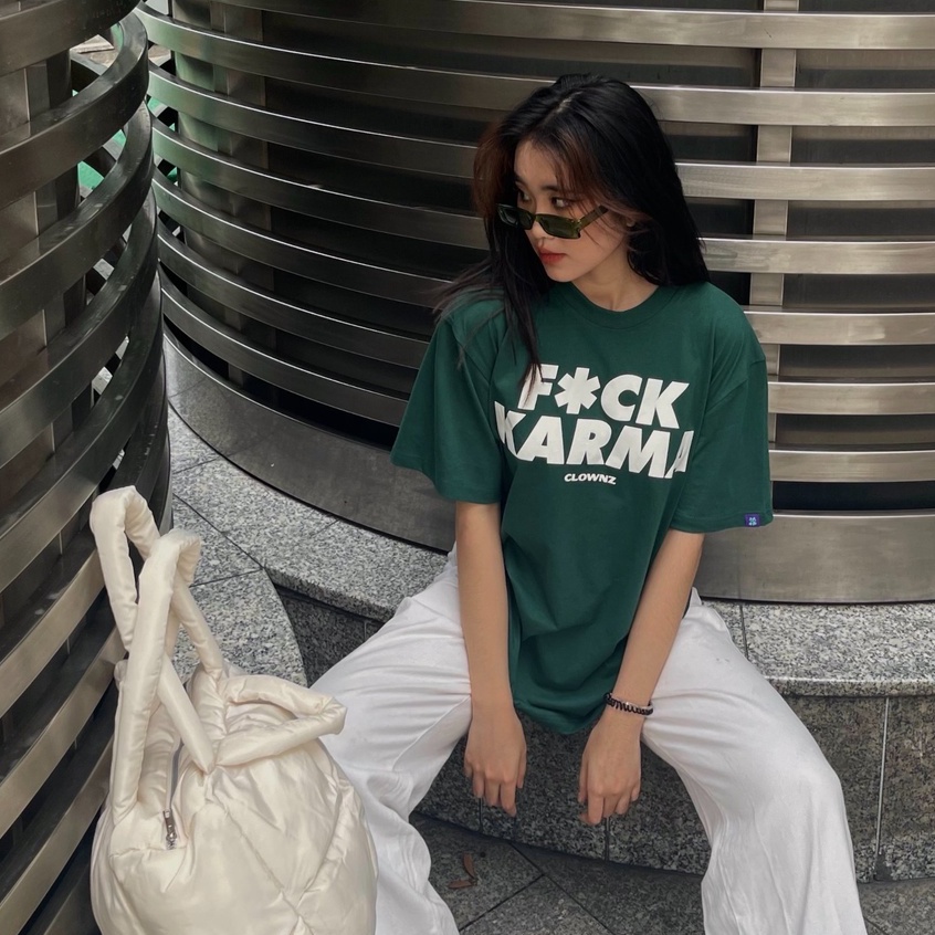 Áo phông nam nữ tay lỡ, tee thun unisex cổ tròn local brand ClownZ Big Karma form rộng nhiều màu