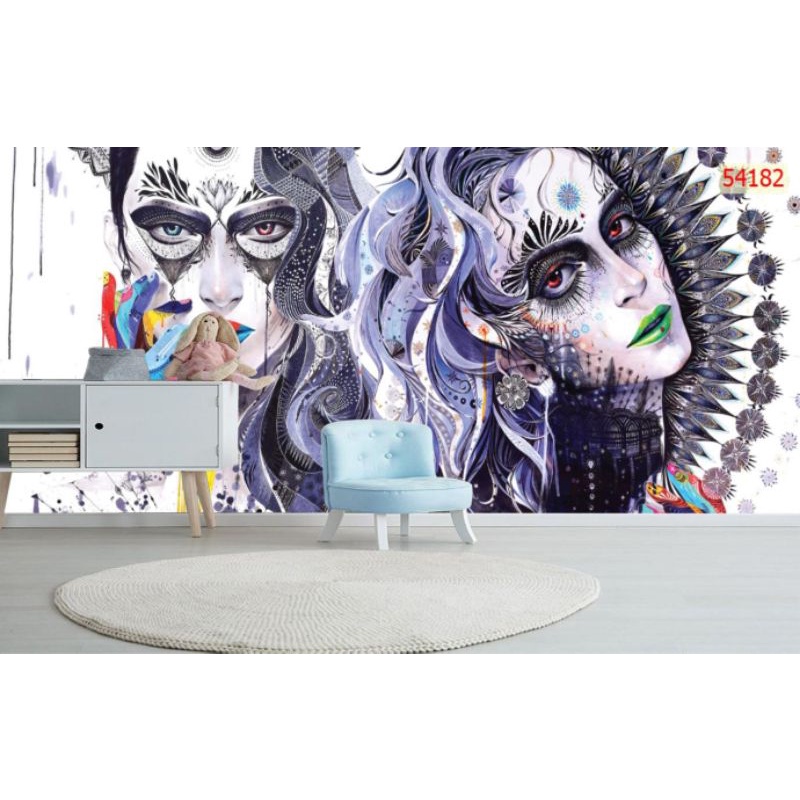 Tranh dán tường 3D decor quán trà sữa trà chanh ăn vặt đẹp độc lạ