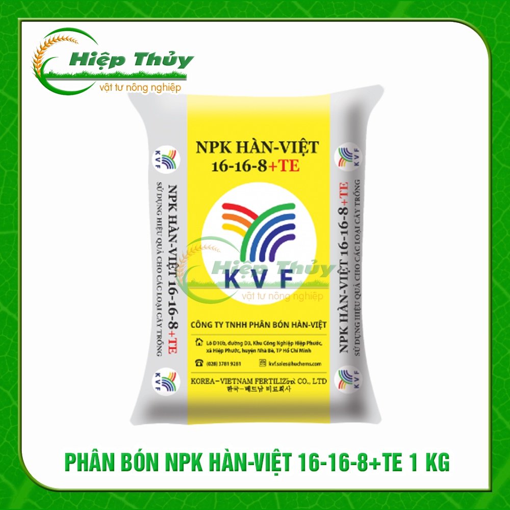 Phân NPK bổ sung trung lượng  NPK HÀN-VIỆT 16-16-8+TE  | gói 1KG