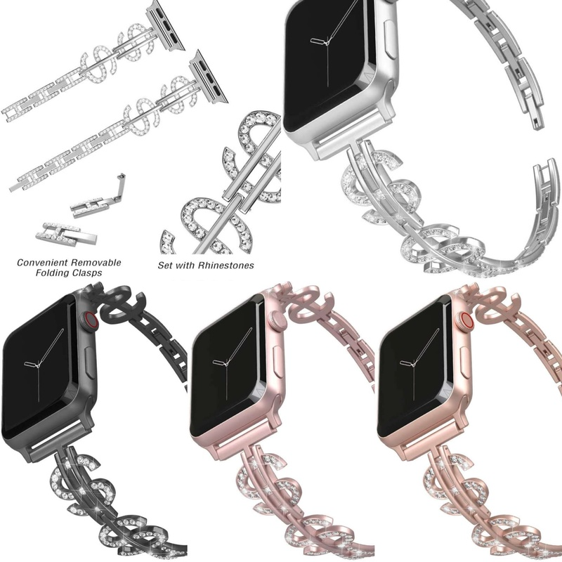 Dây đeo bằng thép không gỉ thời trang sang trọng thích hợp cho iWatch 6 5 4 3 2 1 44mm 40mm 42mm 38mm