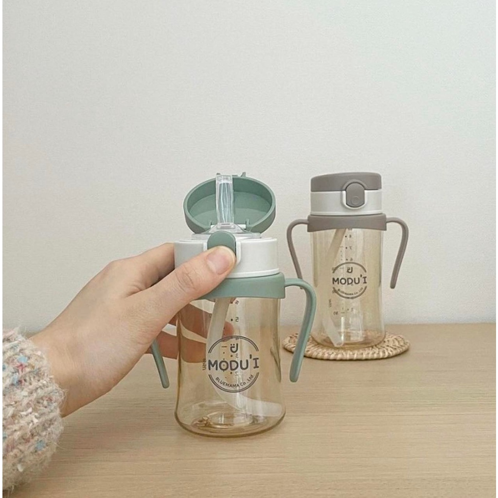 Bình nước chống sặc Modui có ống hút 200ml/260ml - Shop Khang Baby