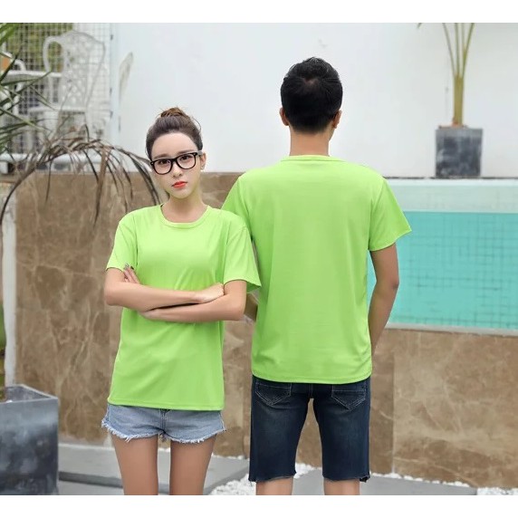 ÁO THUN TRƠN NAM NỮ MÀU XANH CHUỐI THUN CO GIÃN - ATT - MÀU XANH CHUỐI