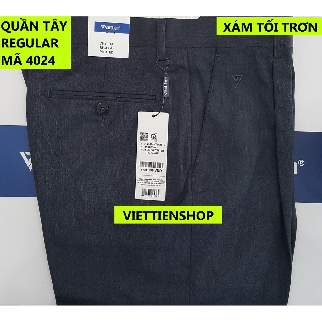 (4024 QTR) QUẦN TÂY VIỆT TIẾN CÓ LY (KO ÔM - REGULAR)