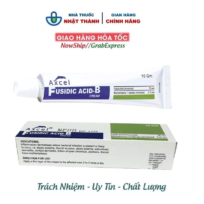 KEM BÔI NGOÀI DA -AXCEL FUSIDIC ACID CREAM 15G- NHÀ THUỐC NHẬT THÀNH