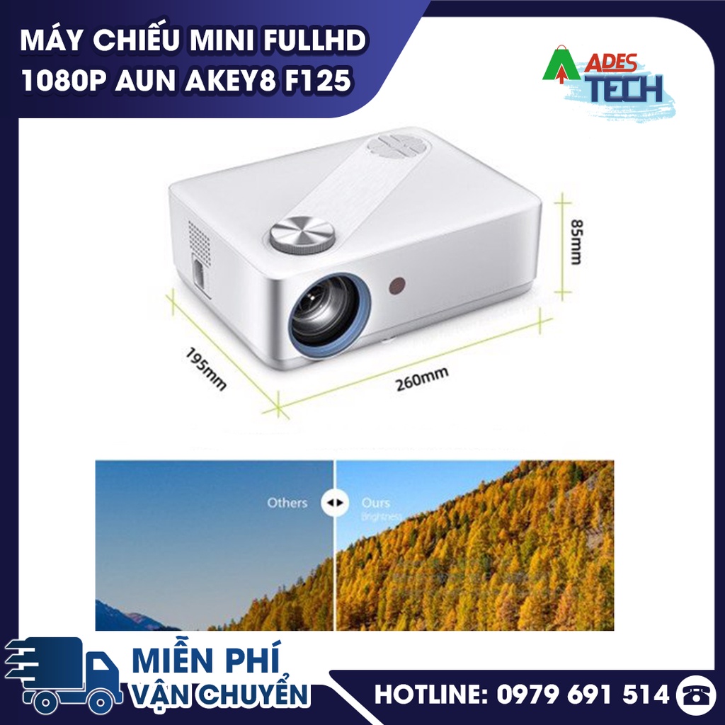 Máy chiếu mini Fullhd 1080p AUN AKEY8 F125 - BẢO HÀNH 12 THÁNG