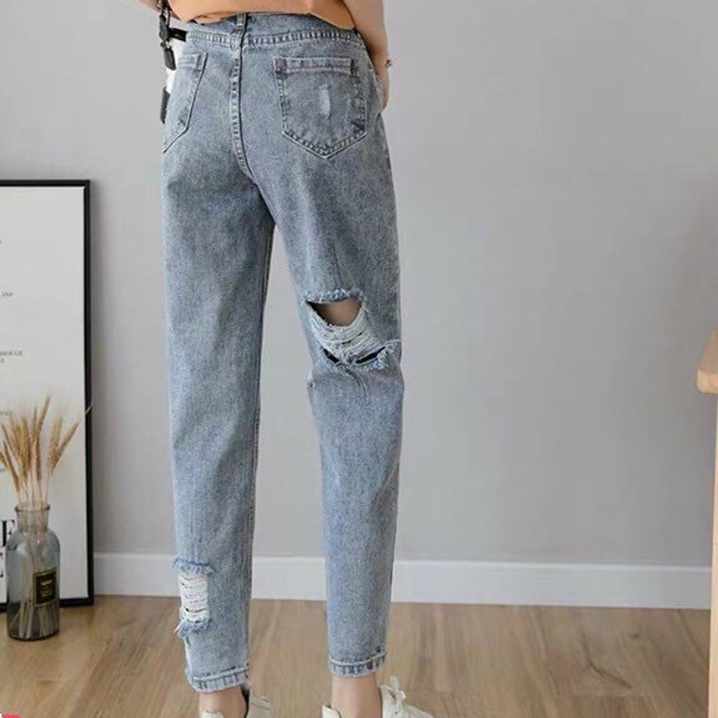 QUẦN BAGGY JEAN NỮ RÁCH CÁ TÍNH COUPLE TINA