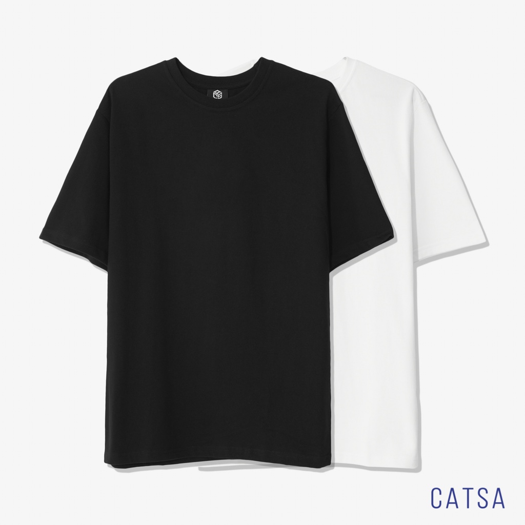 Áo thun cổ tròn CATSA Tshirt trơn, co giản, thấm hút mồ hôi ATN302 - ATN301