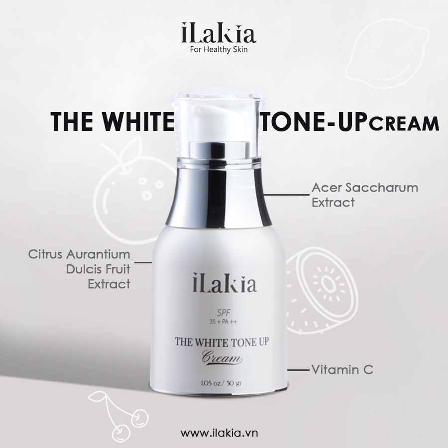 Kem Dưỡng Da Ban Ngày ILAKIA Dưỡng Trắng Da Nâng Tone Dưỡng Ẩm The White Tone Up Cream 30g - Hàn Quốc | BigBuy360 - bigbuy360.vn