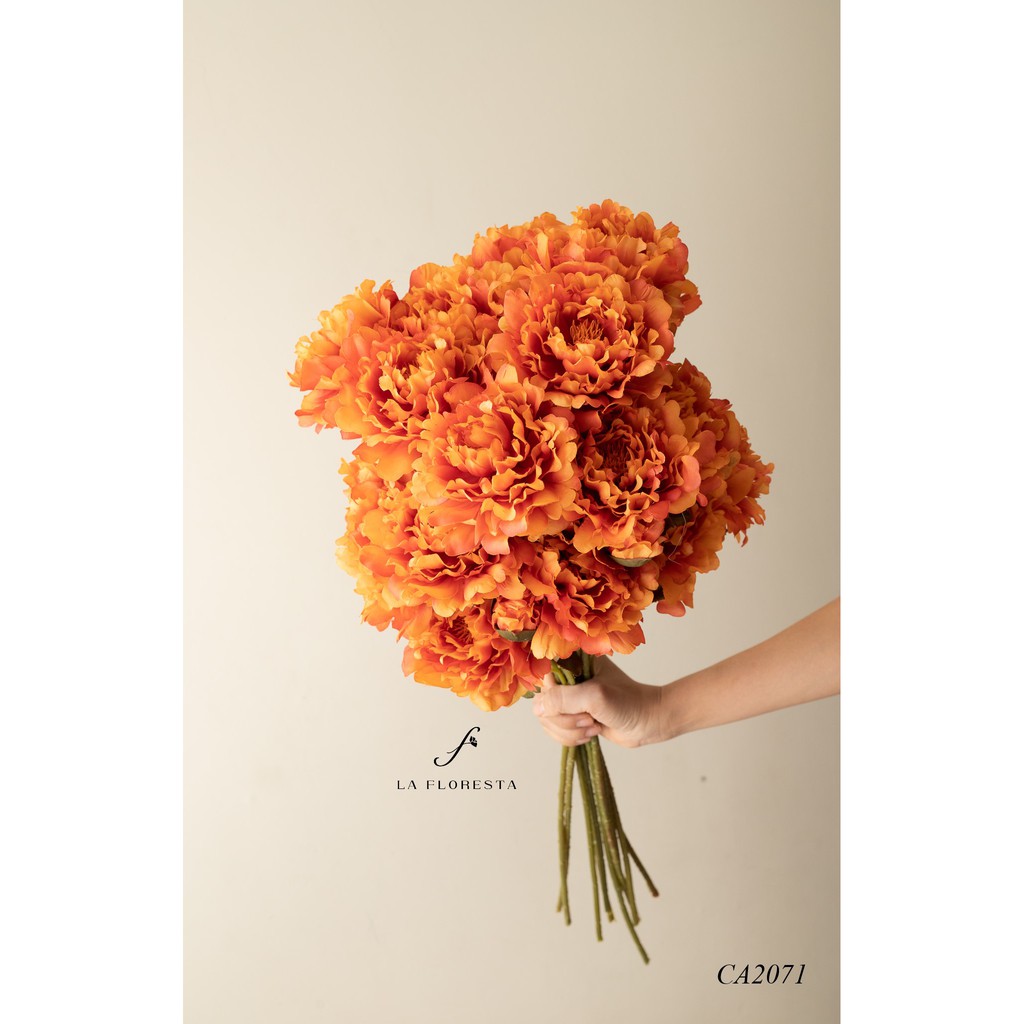 Hoa mẫu đơn lụa cao cấp cành 2 bông 1 nụ, hoa giả decor trang trí nhà cửa, cắm trong bình gốm hoặc thuỷ tinh