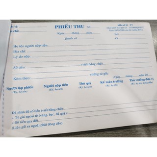 🌺[ SIÊU KHUYẾN MÃI ]Phiếu thu 2 liên/3 liên 50 bộ 13x19