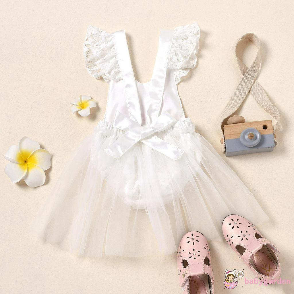 Đầm Công Chúa Phối Lưới Cho Bé Gái