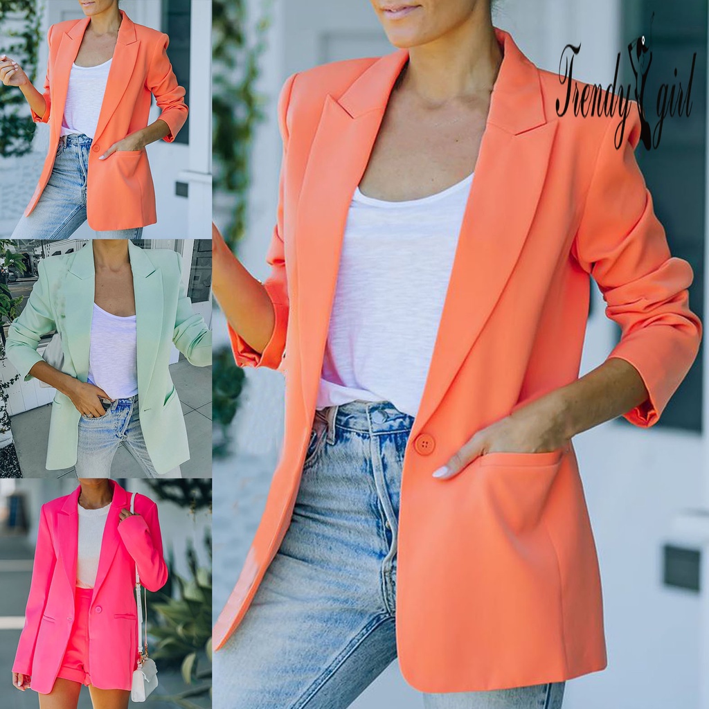 Áo KhoáC Blazer DàI Tay ThờI Trang Cho Nữ