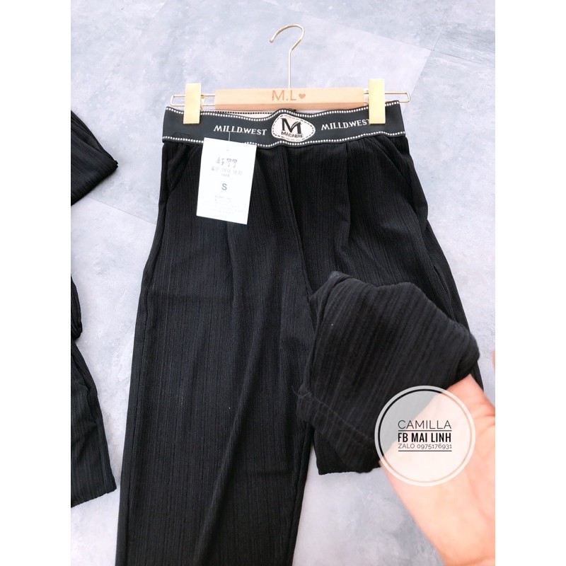 ⚡️BÁN SỈ⚡️Quần tăm đen đai to bản chữ M