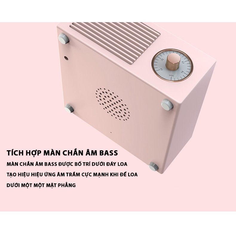 Loa bluetooth 5.0 mini đĩa than x10 phong cách cổ điển decor âm thanh vòm 9D bass hay pin trâu