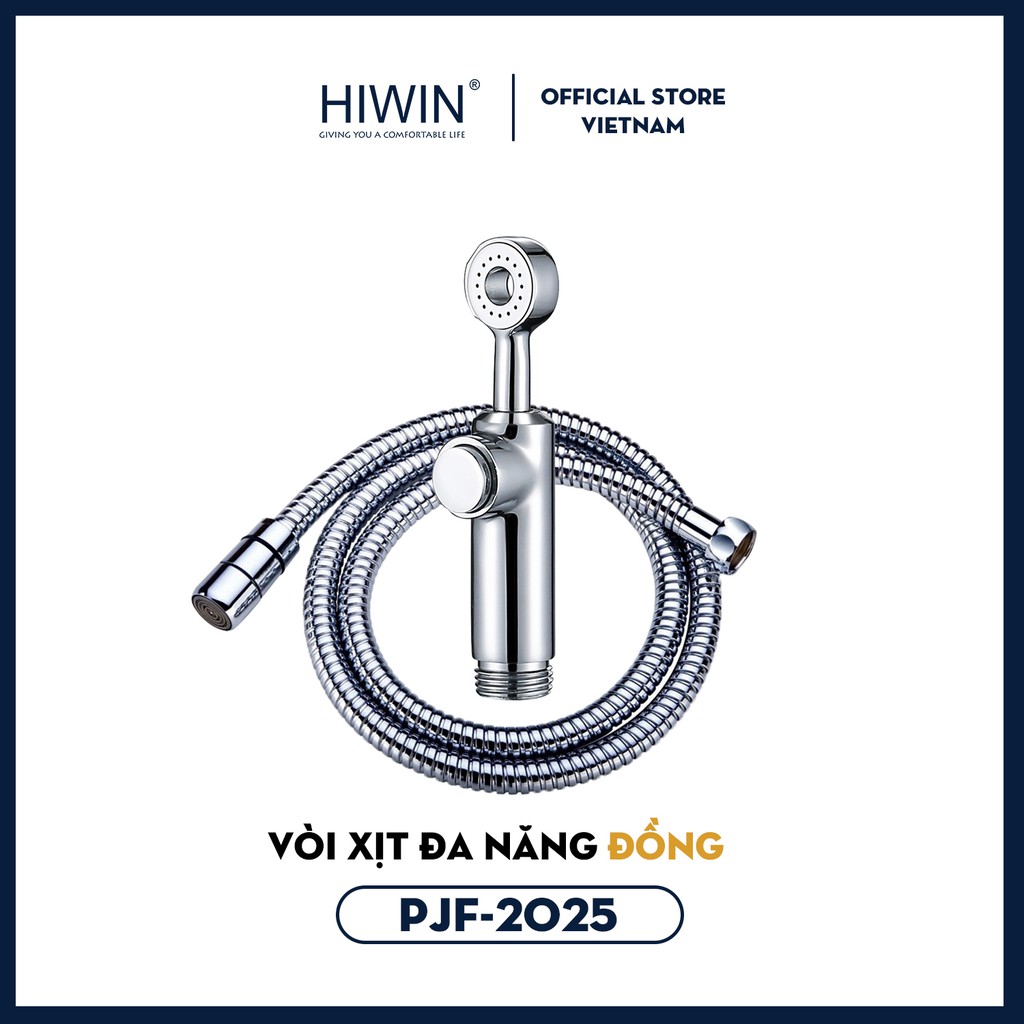 Bộ vòi xịt vệ sinh đa năng đồng mạ crom Hiwin PJF-2025