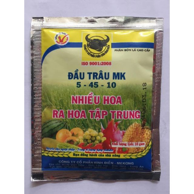 Phân bón Đầu Trâu 5-45-10 - Gói 10gr - Ra nhiều hoa