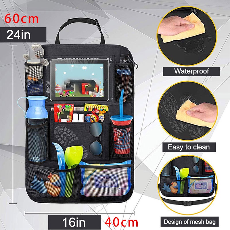 Vỏ Bọc Ghế Ngồi Xe Hơi Kèm Giá Đỡ Màn Hình Cảm Ứng Tiện Dụng Cho Bé