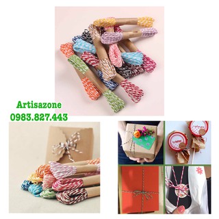 Dây giấy xoắn 02 màu trang trí đồ handmade (bó 19 mét)