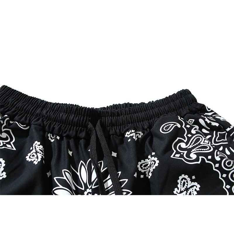 Quần Short Vải Cotton Lưng Thun Ống Rộng Thời Trang Unisex