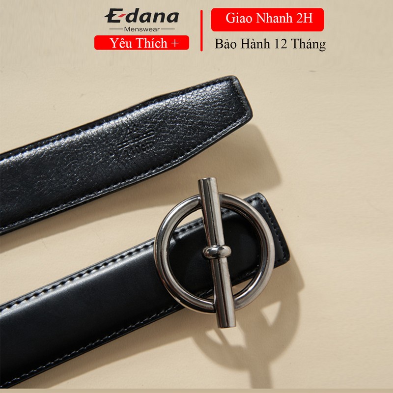 Thắt lưng da nam cao cấp hàng hiệu không han gỉ, dây da khâu 2 viền mã tròn xiên