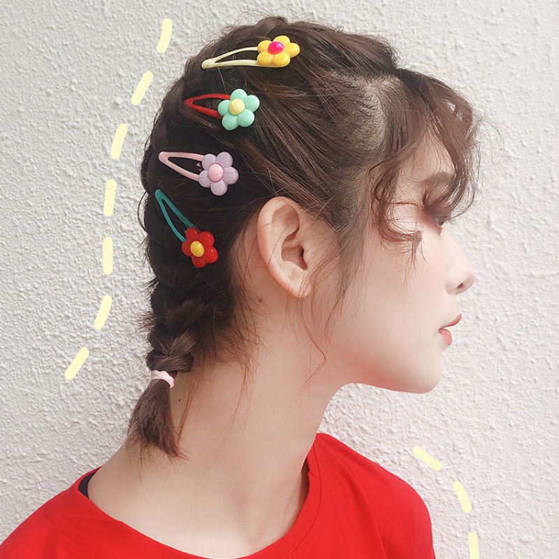 Set 2 kẹp tóc hình bông hoa (nhiều màu)