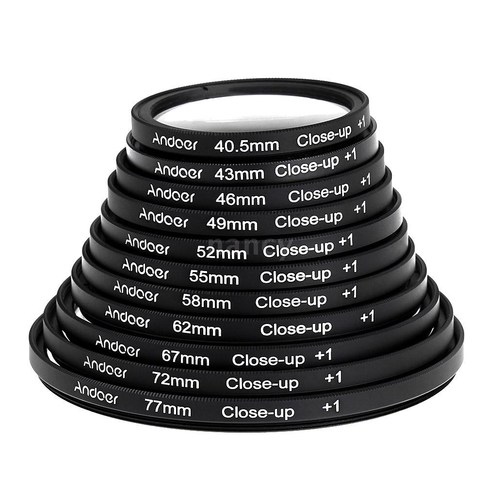 Bộ lọc ống kính macro Andoer 49mm +1 +2 +4 +10 kèm túi đựng cho camera DSLR Nikon Canon Sony