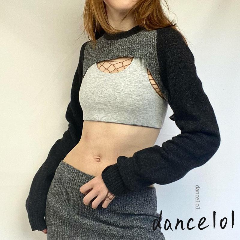 Áo Sweater Khiêu Vũ 1O1 Tay Dài Cổ Tròn Cắt Xẻ Nhiều Màu Sắc Cho Nữ